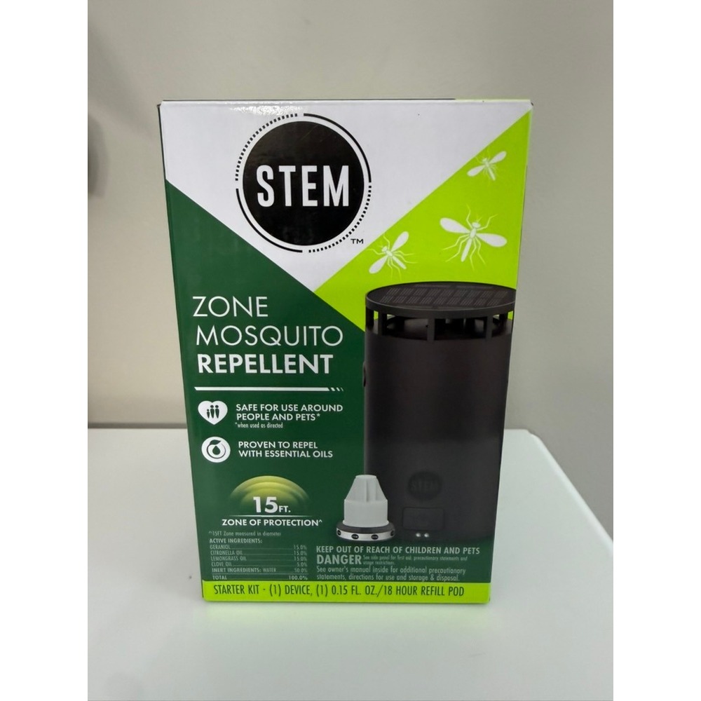 STEM Zone Mosquito Repellent Starter Kit Black Solar USB Essential Oils NWT